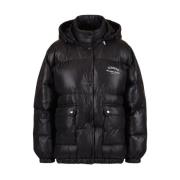 Korte donsjas met echte donshoed Iceberg , Black , Dames