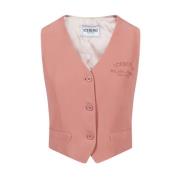 Logo Vest in Katoenmix Iceberg , Red , Dames