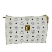 Pre-owned Leather clutches MCM Pre-owned , White , Dames