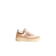 Leren Mesh Sneakers Autry , Beige , Heren