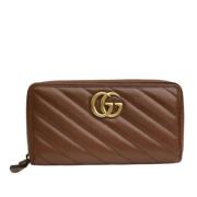 Pre-owned Leather wallets Gucci Vintage , Brown , Dames