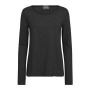 Basis Lange Mouw Tee Zwart MOS Mosh , Black , Dames