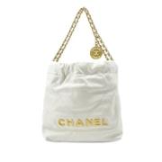 Pre-owned Leather chanel-bags Chanel Vintage , White , Dames