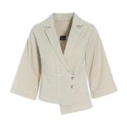 Asymmetrische Ivory Jas Wabi Stijl Bitte Kai Rand , Beige , Dames