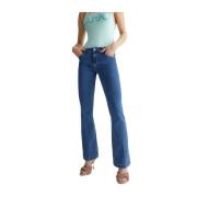 Blauwe Denim Flare Jeans met Parels Liu Jo , Blue , Dames