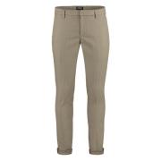 Katoenen Chino Broeken met Oprolbare Manchetten Dondup , Brown , Heren