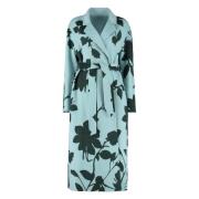 Florale Jacquard Wollen Jas P.a.r.o.s.h. , Green , Dames