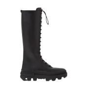 Vail Leren Hoge Laarzen Moncler , Black , Dames