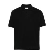 Zwart Logo Geborduurd Poloshirt Saint Laurent , Black , Heren