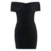 Gedrapeerde V-Hals Jurk Andamane , Black , Dames