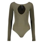 Jersey Bodysuit met Uitsnede Andrea Adamo , Green , Dames