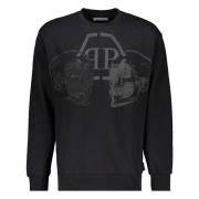 Geborduurde Print Sweatshirt Philipp Plein , Black , Heren