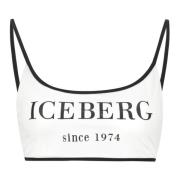 Logo Print Bikini Top Iceberg , White , Dames