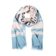 Monogram Modal Cashmere Blend Sjaal Lanvin , Blue , Dames