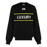 Merino Wol Crew-Neck Sweater Vetements , Black , Heren