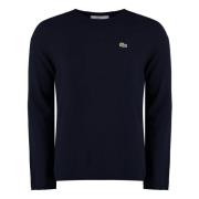 Lacoste Wollen Trui met Logo Patch Comme des Garçons , Blue , Heren