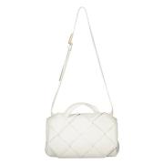 Nappa Handtas met Interlock Sluiting Bottega Veneta , White , Dames