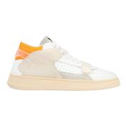 Mid-top leren sneakers met suède inzetstukken RUN OF , Multicolor , He...