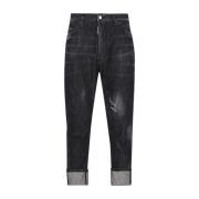 Zwarte Combat Denim Jeans Ss22 Dsquared2 , Black , Heren