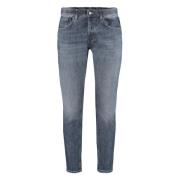 Wortel-Fit Jeans met Metalen Knopen Dondup , Blue , Heren