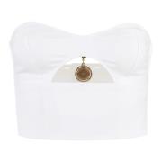 Tube Top met Sweetheart Halslijn Elisabetta Franchi , White , Dames