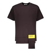 Katoenen T-shirt met Front Print Ambush , Brown , Heren