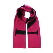 Wollen Sjaal met Logo Intarsia Detail Lanvin , Pink , Dames