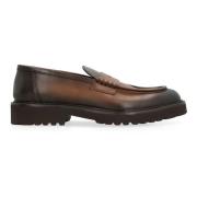 Klassieke Leren Loafers met Penny Bar Doucal's , Brown , Heren