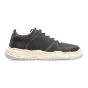 Leren lage sneakers met vintage effect Mihara Yasuhiro , Black , Heren