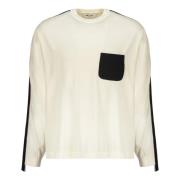 Geribbelde Crew-neck Sweater met Logo Bands Ambush , Beige , Heren