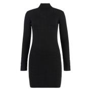 Ribgebreide Viscosejurk met Cut-Out Elisabetta Franchi , Black , Dames