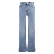 High-rise boyfriend jeans met zichtbare stiksels Chloé , Blue , Dames