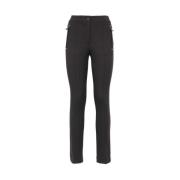 Elastische Bush Broek met Logo Patch Moncler , Black , Dames