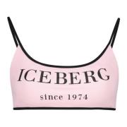 Logo Print Bikini Top Iceberg , Pink , Dames