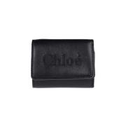 Kalfsleren Portemonnee met Flip-Lock Sluiting Chloé , Black , Dames