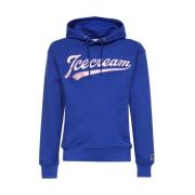 Geborduurde katoenen hoodie Icecream , Blue , Heren