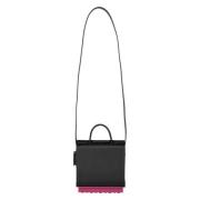 Leren Crossbody Tas Off White , Black , Dames