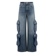 Cargo Baggy Jeans met Multi-Zakken Amiri , Blue , Dames