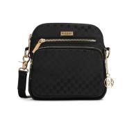 Veelzijdige Zwarte Stoffen Messenger Tas Kazar , Black , Dames