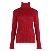 Mohair Blend Pullover Sweater Burberry , Pink , Dames