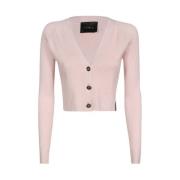 Gebreid Vest met Knopen John Richmond , Pink , Dames