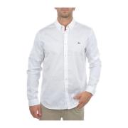 Witte Button-Down Shirt Krokodil Logo Lacoste , White , Heren