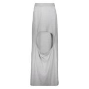 Geribbelde elastische taille Uitgesneden rok Burberry , Gray , Dames