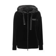 Hoodie met volledige ritssluiting en voorzak Emporio Armani , Black , ...