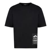 Katoenen Crew-Neck T-Shirt Losse Pasvorm Dsquared2 , Black , Heren