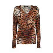 Dierenprint Wollen Trui Dsquared2 , Multicolor , Dames