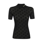 Logo Geborduurd Katoenen Top Karl Lagerfeld , Black , Dames