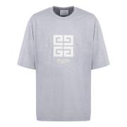 Geribbelde Katoenen Crew-Neck T-shirt Givenchy , Gray , Heren