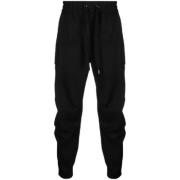 Zwarte Cargo Broek met Logo Plaat Dolce & Gabbana , Black , Heren