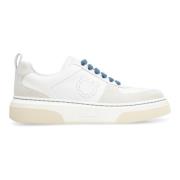 Leren lage sneakers Salvatore Ferragamo , White , Dames